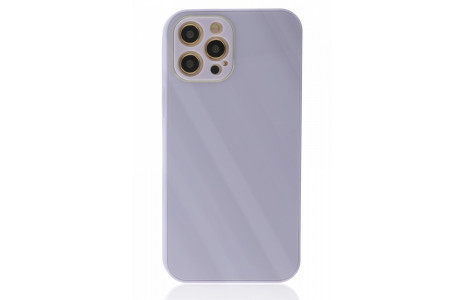 Newface iPhone 12 Pro Kılıf Glass Kapak - Lila
