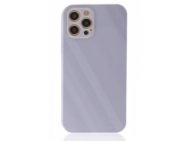 Newface iPhone 12 Pro Kılıf Glass Kapak - Lila