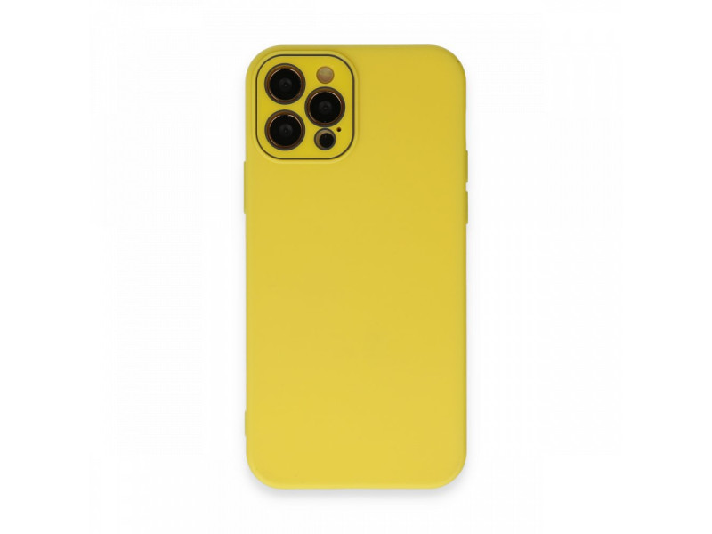Newface iPhone 12 Pro Kılıf Lansman Glass Kapak - Sarı