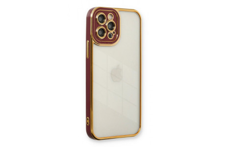 Newface iPhone 12 Pro Kılıf Liva Lens Silikon - Bordo