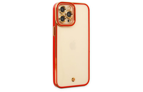 Newface iPhone 12 Pro Kılıf Liva Lens Silikon - Kırmızı