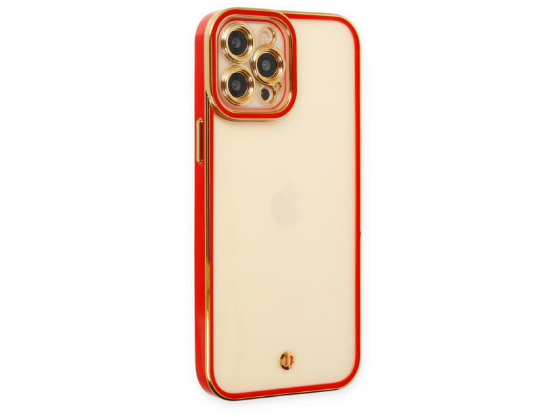 Newface iPhone 12 Pro Kılıf Liva Lens Silikon - Kırmızı