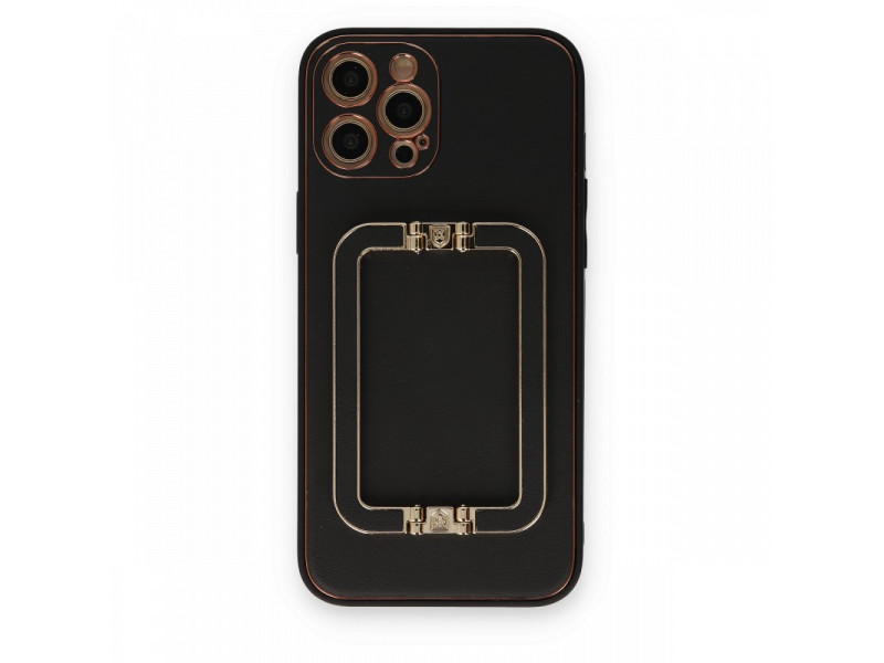 Newface iPhone 12 Pro Max Kılıf Coco Elit Kapak - Siyah