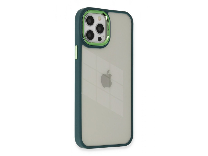Newface iPhone 12 Pro Max Kılıf Dora Kapak - Haki Yeşil