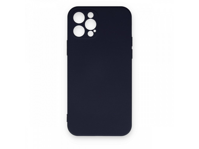 Newface iPhone 12 Pro Max Kılıf Nano içi Kadife Silikon - Lacivert
