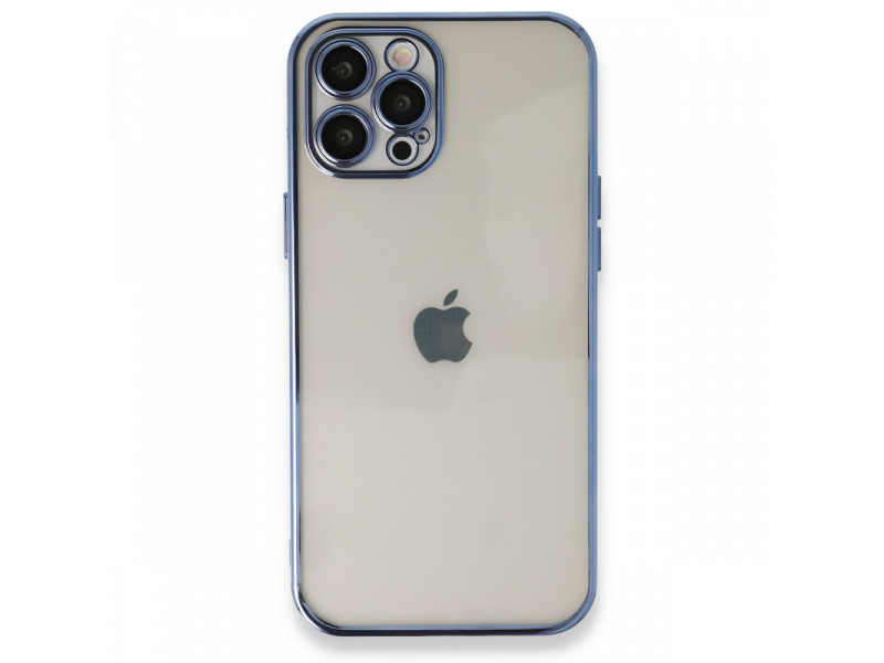 Newface iPhone 12 Pro Max Kılıf Razer Lensli Silikon - Açık Mavi