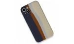 Newface iPhone 13 Kılıf Ebruli Lansman Silikon - Lacivert-Krem