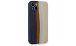 Newface iPhone 13 Kılıf Ebruli Lansman Silikon - Lacivert-Krem
