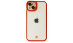Newface iPhone 13 Kılıf Liva Lens Silikon - Kırmızı
