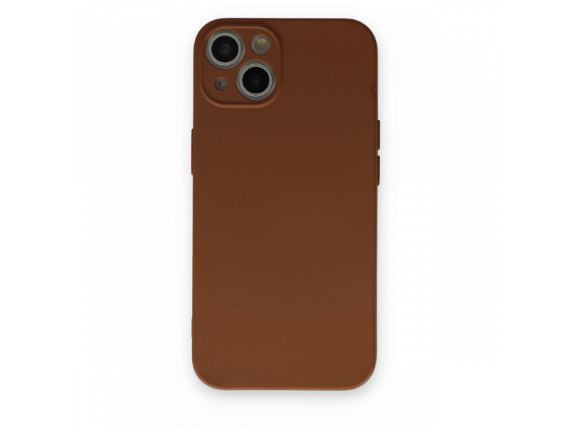 Newface iPhone 13 Kılıf Nano içi Kadife Silikon - Kahverengi