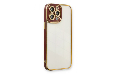 Newface iPhone 13 Pro Max Kılıf Liva Lens Silikon - Bordo