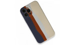 Newface iPhone 13 Pro Max Kılıf Ebruli Lansman Silikon - Lacivert-Krem
