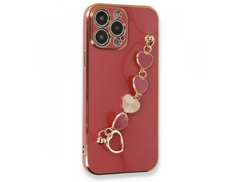 Newface iPhone 13 Pro Max Kılıf Esila Silikon - Kırmızı