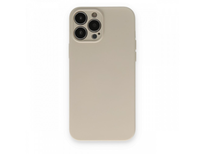 Newface iPhone 13 Pro Max Kılıf Nano içi Kadife Silikon - Bej