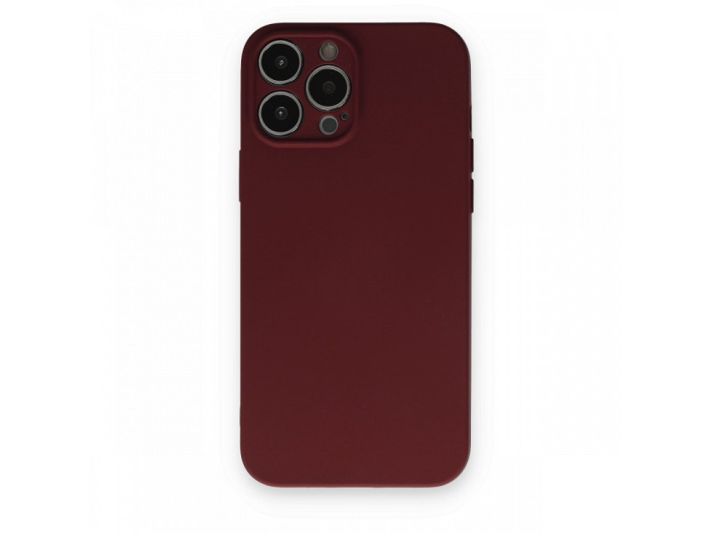 Newface iPhone 13 Pro Max Kılıf Nano içi Kadife Silikon - Bordo