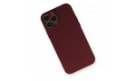 Newface iPhone 13 Pro Max Kılıf Nano içi Kadife Silikon - Bordo