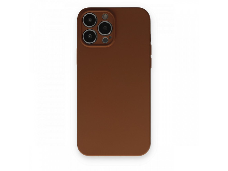 Newface iPhone 13 Pro Max Kılıf Nano içi Kadife Silikon - Kahverengi