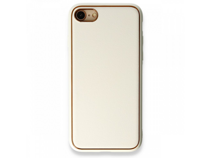Newface iPhone 7 Kılıf Coco Deri Silikon Kapak - Beyaz