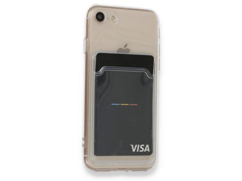 Newface iPhone SE 2020 Kılıf Kart Şeffaf Silikon - Şeffaf