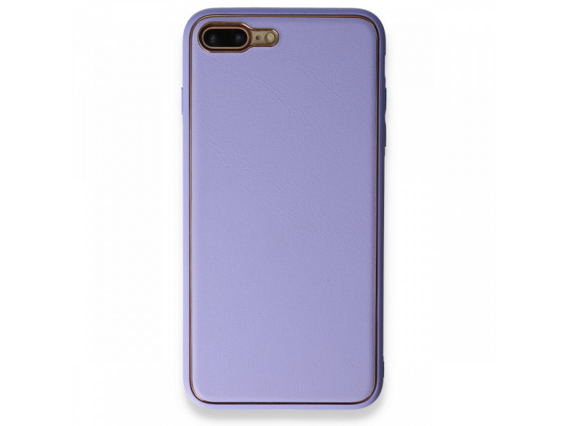 Newface iPhone 7 Plus Kılıf Coco Deri Silikon Kapak - Açık Lila