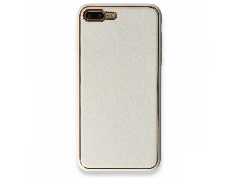 Newface iPhone 7 Plus Kılıf Coco Deri Silikon Kapak - Beyaz