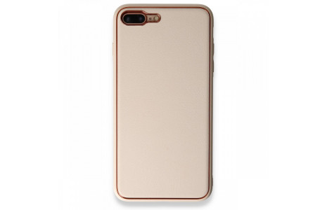 Newface iPhone 7 Plus Kılıf Coco Deri Silikon Kapak - Gold