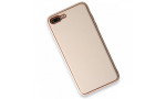 Newface iPhone 7 Plus Kılıf Coco Deri Silikon Kapak - Gold
