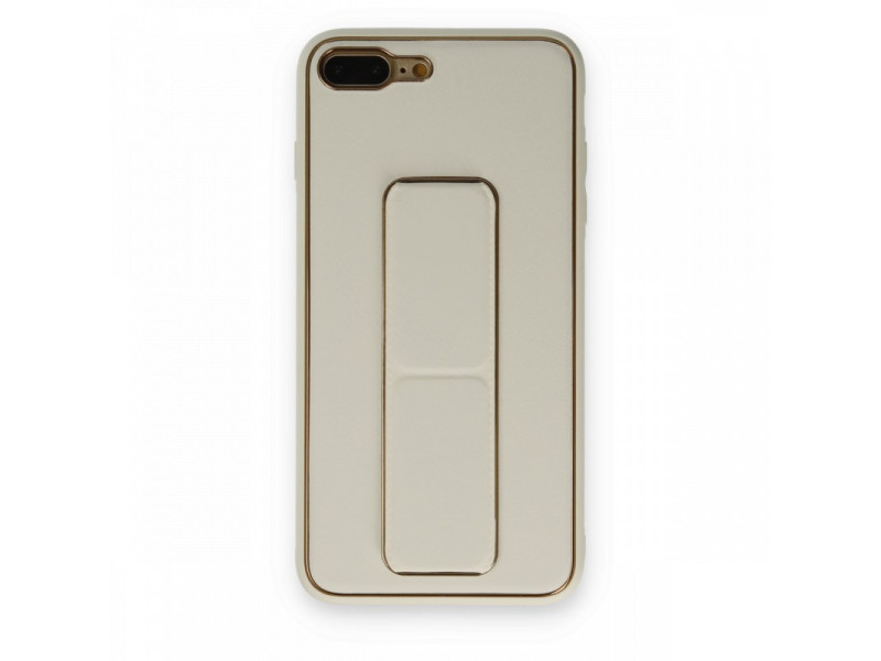 Newface iPhone 7 Plus Kılıf Coco Deri Standlı Kapak - Beyaz