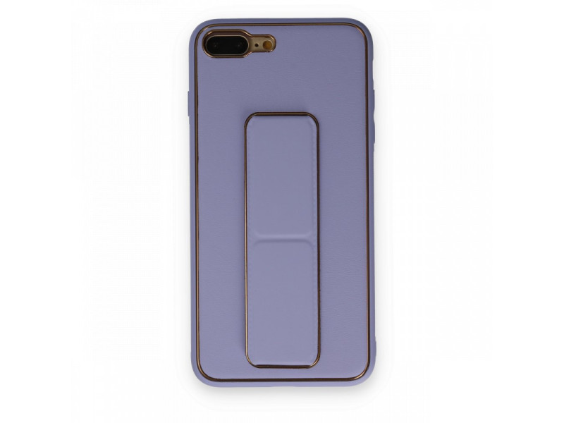 Newface iPhone 7 Plus Kılıf Coco Deri Standlı Kapak - Lila