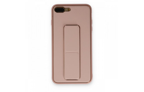 Newface iPhone 7 Plus Kılıf Coco Deri Standlı Kapak - Pembe