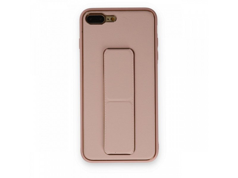 Newface iPhone 7 Plus Kılıf Coco Deri Standlı Kapak - Pembe