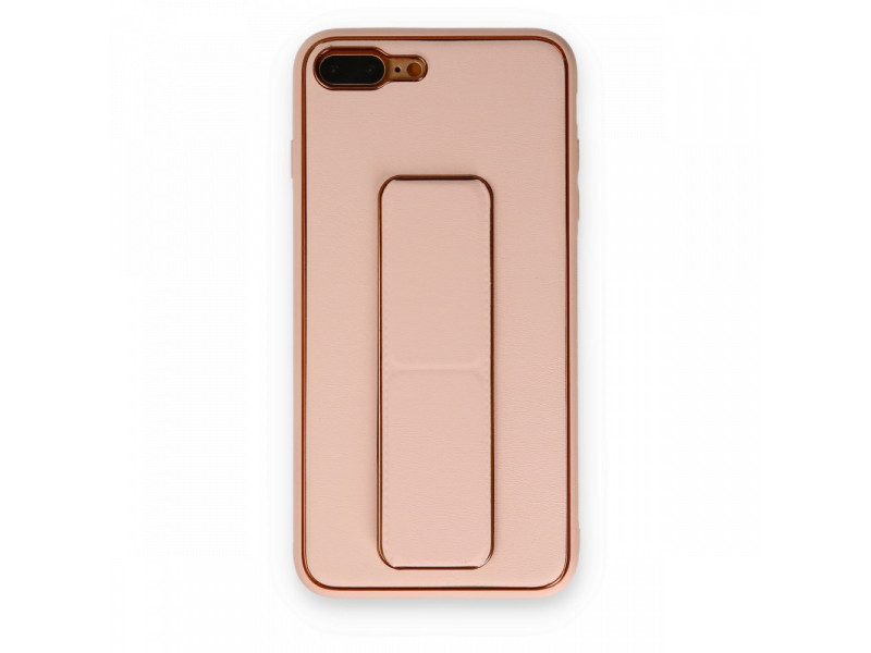 Newface iPhone 7 Plus Kılıf Coco Deri Standlı Kapak - Pudra