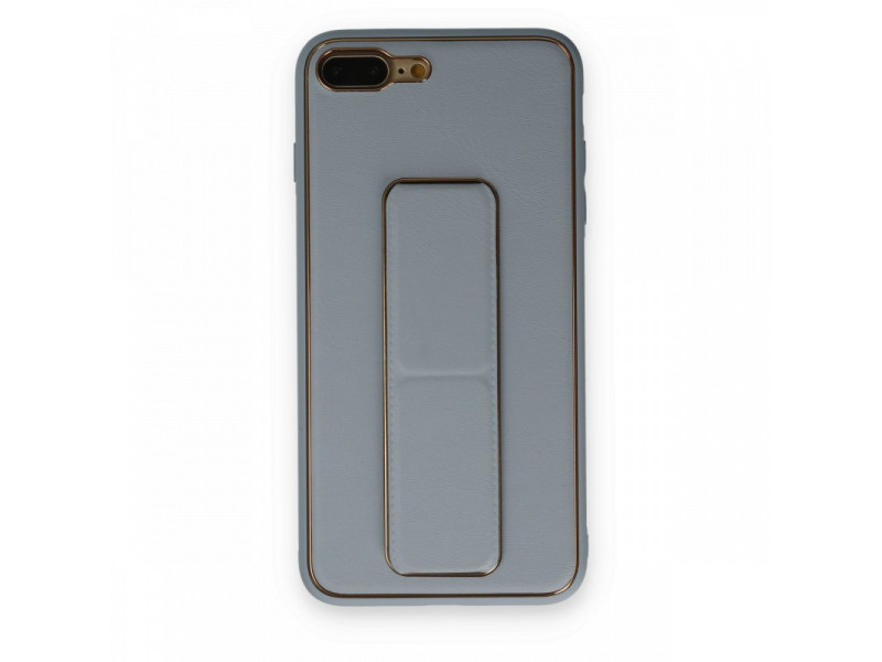 Newface iPhone 7 Plus Kılıf Coco Deri Standlı Kapak - Sky Blue