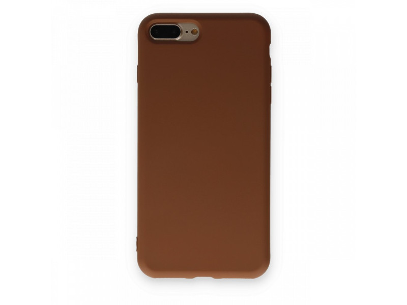 Newface iPhone 7 Plus Kılıf Nano içi Kadife Silikon - Kahverengi