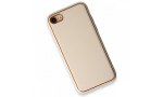 Newface iPhone 8 Kılıf Coco Deri Silikon Kapak - Gold