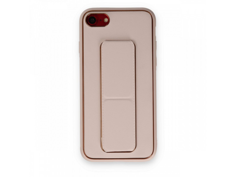Newface iPhone 8 Kılıf Coco Deri Standlı Kapak - Pudra