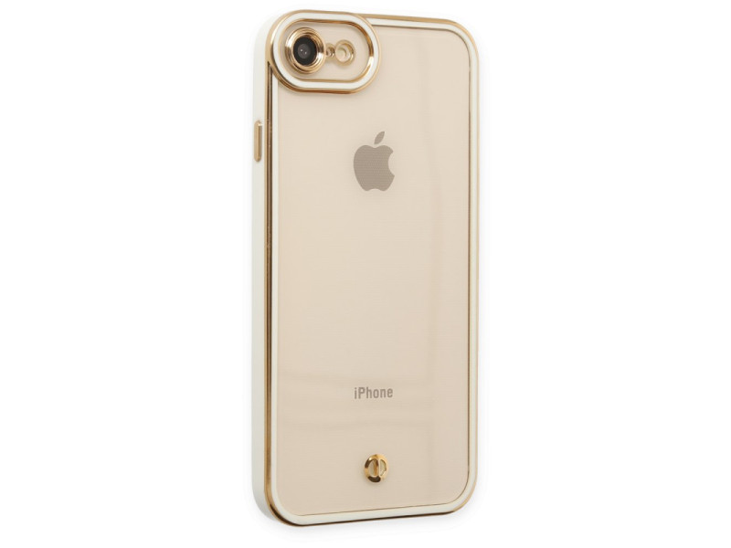 Newface iPhone 8 Kılıf Liva Lens Silikon - Beyaz