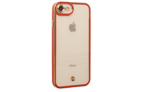 Newface iPhone 8 Kılıf Liva Lens Silikon - Kırmızı