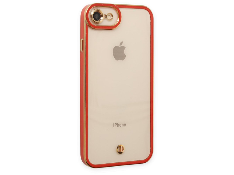 Newface iPhone 8 Kılıf Liva Lens Silikon - Kırmızı