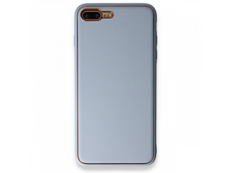 Newface iPhone 8 Plus Kılıf Coco Deri Silikon Kapak - Açık Mavi