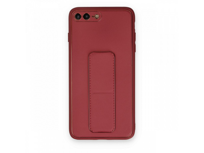 Newface iPhone 8 Plus Kılıf Coco Deri Standlı Kapak - Fuşya