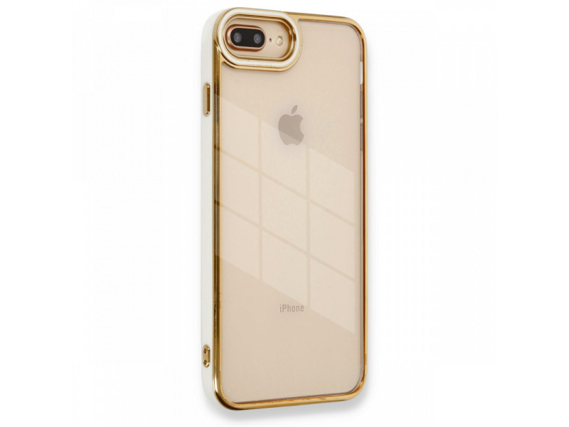 Newface iPhone 8 Plus Kılıf Liva Lens Silikon - Beyaz