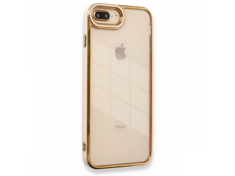 Newface iPhone 8 Plus Kılıf Liva Lens Silikon - Pudra