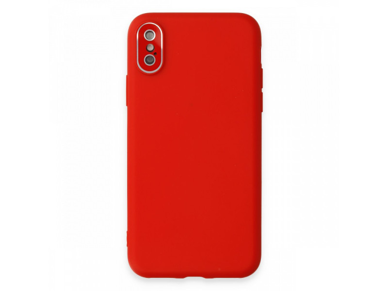Newface iPhone X Kılıf Lansman Glass Kapak - Kırmızı