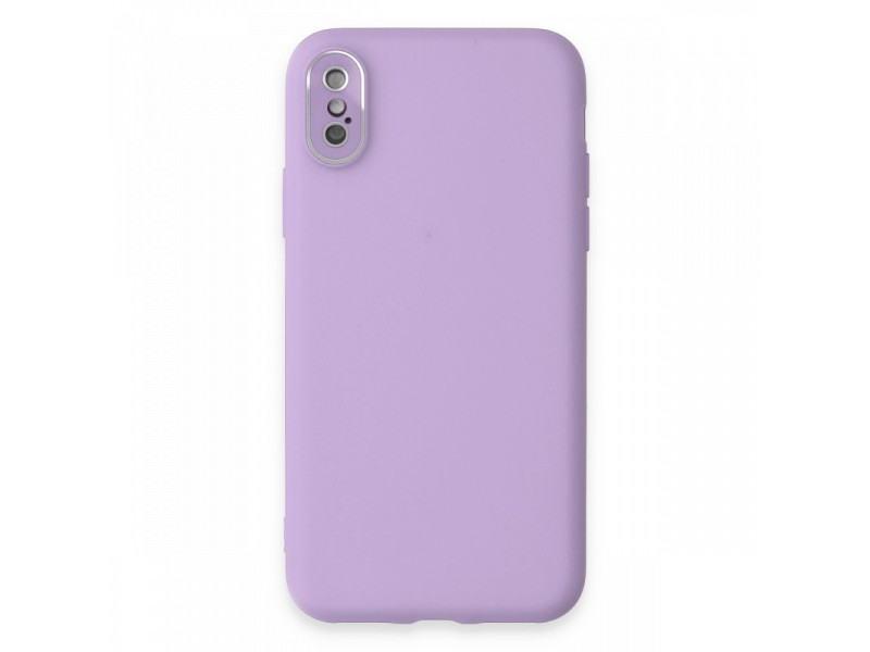 Newface iPhone X Kılıf Lansman Glass Kapak - Lila