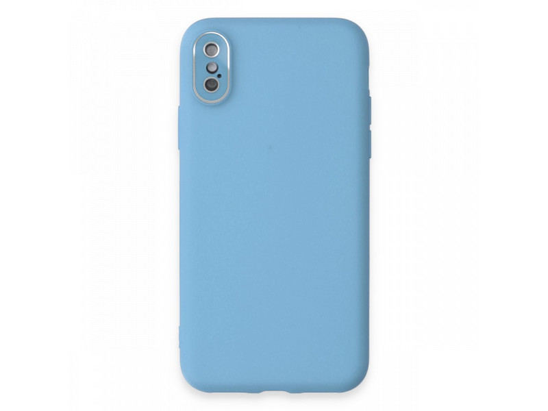 Newface iPhone X Kılıf Lansman Glass Kapak - Mavi