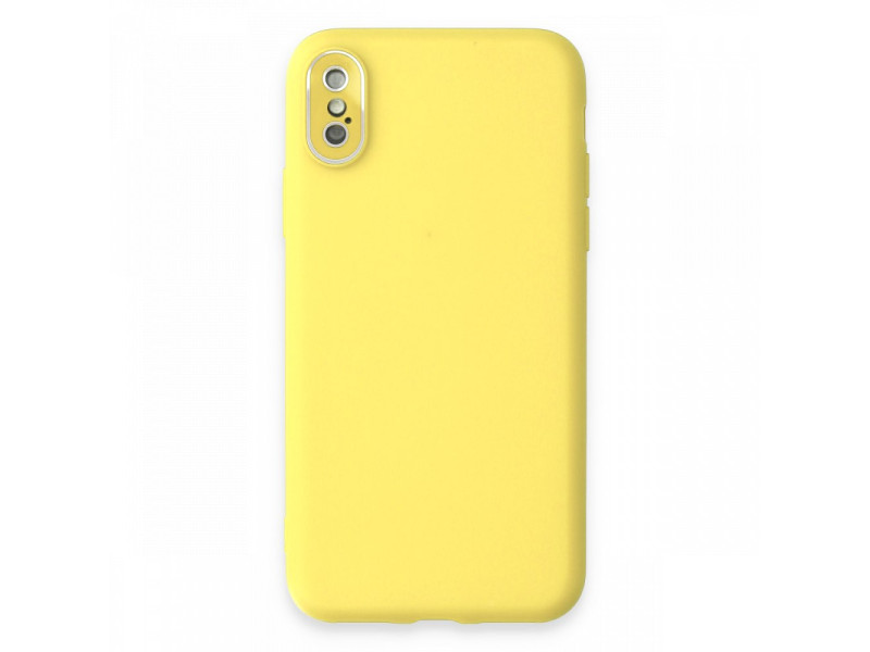 Newface iPhone X Kılıf Lansman Glass Kapak - Sarı