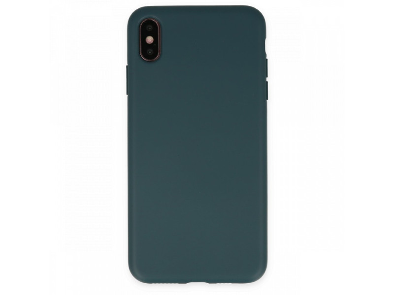 Newface iPhone X Kılıf Nano içi Kadife Silikon - Koyu Yeşil