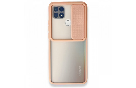 Newface Oppo A15 Kılıf Palm Buzlu Kamera Sürgülü Silikon - Pembe