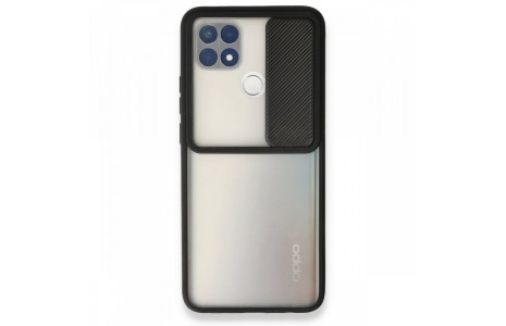 Newface Oppo A15 Kılıf Palm Buzlu Kamera Sürgülü Silikon - Siyah
